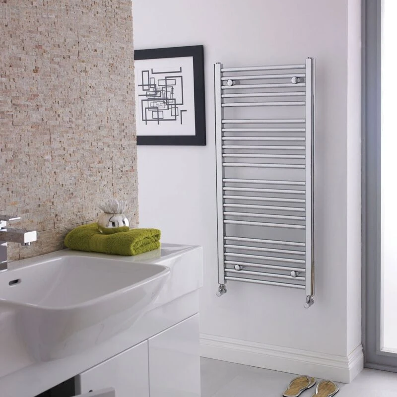 Image of Nuie Straight Ladder Towel Rail 1100 X 500Mm Chrome, Silver HK382