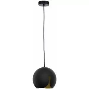 Image of Keter Lighting - Keter Malaga Dome Pendant Ceiling Light Small Black, 20cm, 1x E27