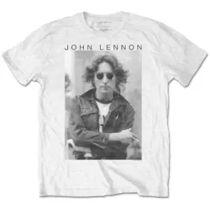 Image of John Lennon - Windswept Unisex XX-Large T-Shirt - White