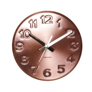 Image of Karlsson Engraved Wall Clock - Copper