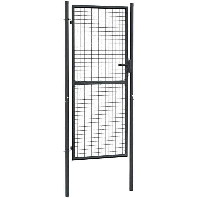 Image of VIDAXL Mesh Garden Gate Galvanised Steel 100x200cm Grey vidaXL 8719883769394