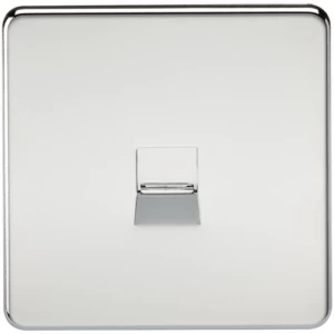 Image of KnightsBridge Screwless Polished Chrome Telephone Extension Flush Wall Socket