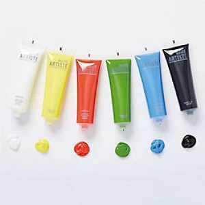 Image of Artiste Paint Set Acrylic Assorted 6 Colours 100ml Tubes