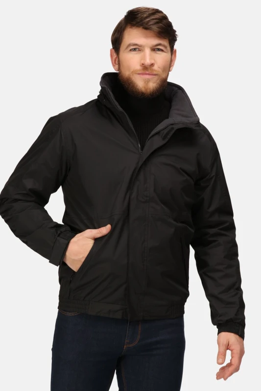 Image of Regatta TRW297 Mens Waterproof & Windproof Dover Fleece Lined Padded Jacket XXS- Chest 33-34' (84-86.5cm) Black/Ash TRW297-82G-XXS