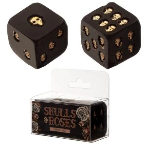 Image of Gothic Black and Gold Set of 2 Skull Dice