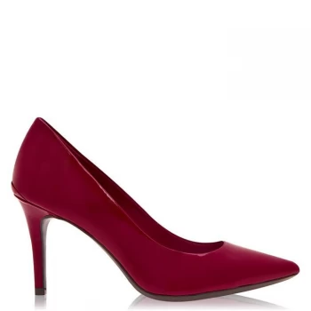 Image of Calvin Klein Gazel Pump Patent Leather Heels - Red Rock