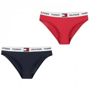 Image of Tommy Hilfiger Tommy 2 Pack 85 Bikini Briefs - Navy/Red 0Y4