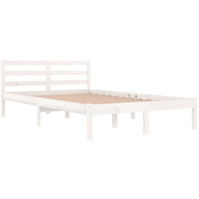 Image of VIDAXL Bed Frame without Mattress Solid Wood Pine 120x200cm White vidaXL 8720286877548