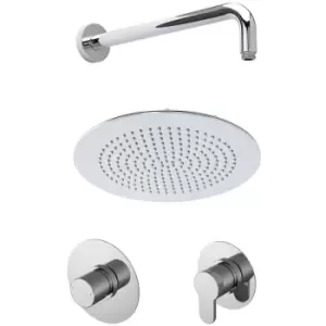 Image of Nuie - Arvan Chrome 1 Outlet Concealed Thermostatic Shower Bundle with Fixed Head and Wall Arm - SBR124ST1 - Chrome