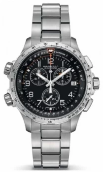 Image of Hamilton X-Wind GMT Stainless Steel Black Dial H77912135 Watch