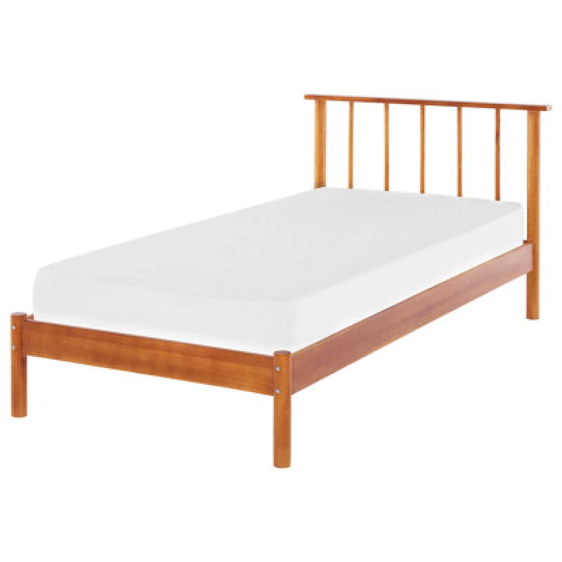 Image of Beliani Bed Pine Wood Barret 90 X 200 Cm (Eu Single) Brown