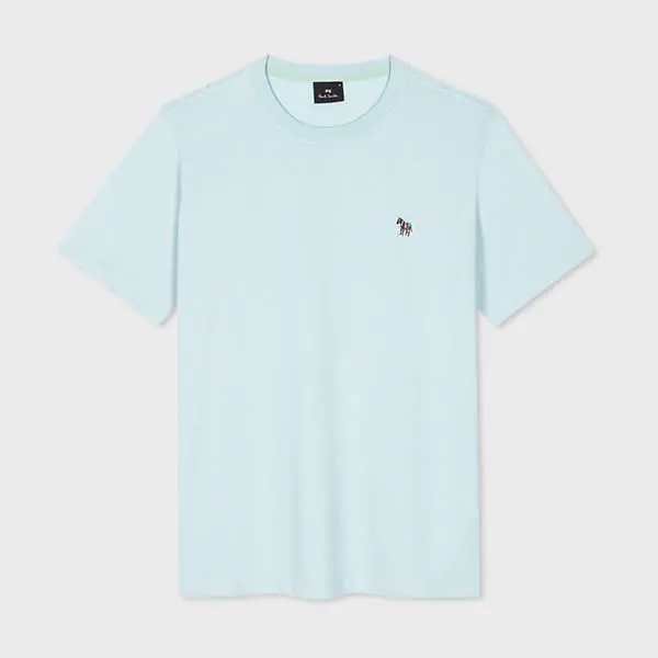 Image of Paul Smith Sky Blue Organic Cotton Zebra Logo T-Shirt