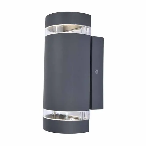 Image of Lutec Lutec Focus Outdoor Up & Down Wall Light with Dusk to Dawn Sensor - Dark Grey