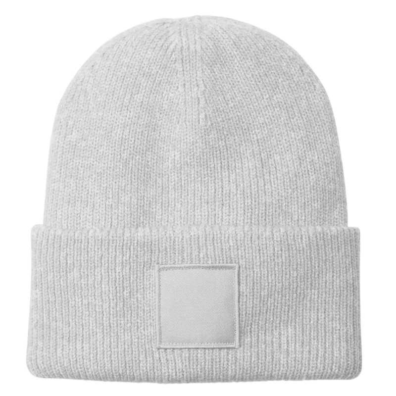 Image of Beechfield Mens Tonal Patch Cuffed Beanie in Grey Grey Male One Size