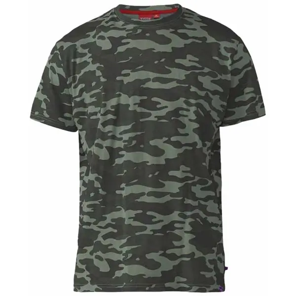 Image of D555 by Duke Duke Mens Big Size - Gaston - D555 Camo Cotton Crew Neck
