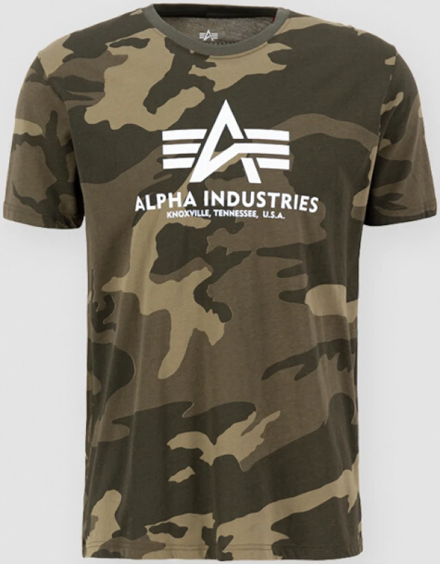 Image of Alpha Industries Basic Camo T-Shirt, green, Size S for Men