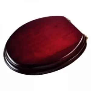 Image of Croydex Wooden Toilet Seat Mahogany Chrome Hinges One