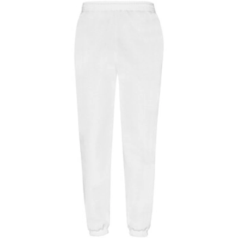 Image of Fruit Of The Loom Fruit of the Loom Men Classic Elasticated Cuff Jogging Bottoms in White Size: Small White S Male 5063693370329