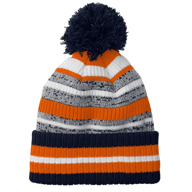 Image of Beechfield Beechfield Men Striped Beanie in Dark Navy Dark Navy One Size Male 5063652107331