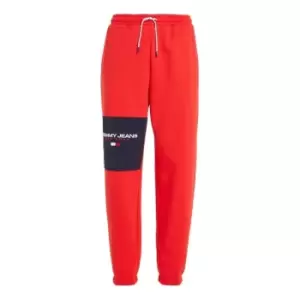 Image of Tommy Jeans Tjm Fabric Mix Rlxd Sweatpant - Red