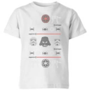 Image of Star Wars Imperial Knit Kids Christmas T-Shirt - White - 3-4 Years