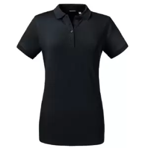 Image of Russell Womens/Ladies Tailored Stretch Polo (L) (Black)