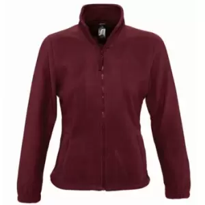 Image of SOLS Womens/Ladies North Full Zip Fleece Jacket (L) (Burgundy)