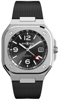 Image of Bell & Ross Watch BR05 GMT Black Steel Rubber