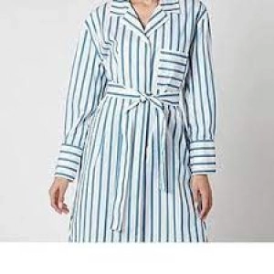 Image of Hugo Boss Disso Shirt Dress Open Blue Size 10 Women