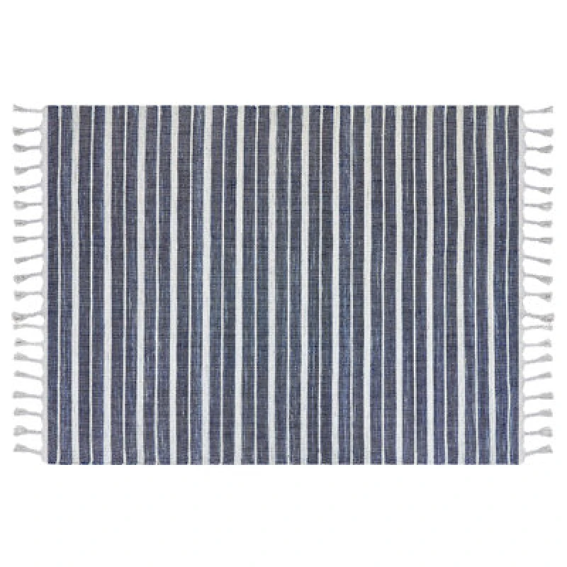 Image of Beliani Rug Bademli Dark Blue 140 X 200 Cm