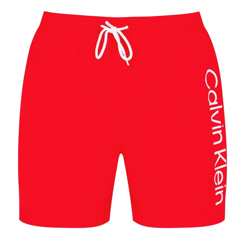 Image of Calvin Klein Large Logo Swim Shorts - Red Red S
