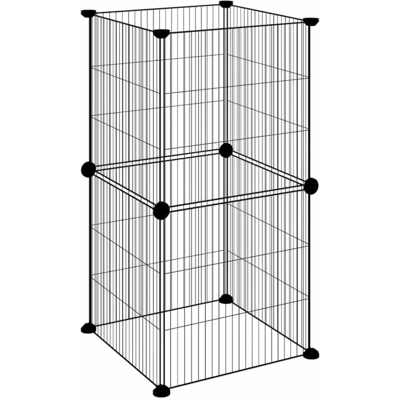 Image of VIDAXL Vidaxl - 8-Panel Pet Cage Black 35x35cm Steel 8720287190677