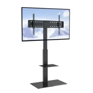 Image of VEVOR TV Stand Mount, Swivel Tall TV Stand for 32 to 85" TVs, Height Adjustable Portable Floor TV Stand with Tempered Glass Base for Bedroom, Living R