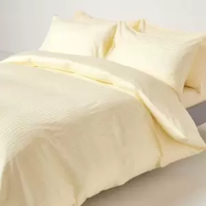 Image of Pastel Yellow Egyptian Cotton Duvet Cover Set 330 Thread Count, King - Pastel Yellow - Pastel Yellow - Homescapes