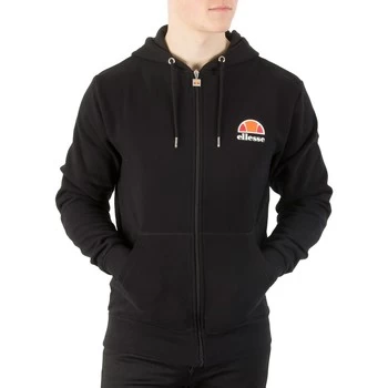 Image of Ellesse Miletto Zip Logo Hoodie mens Sweatshirt in Black - Sizes UK XS,UK S,UK M,UK L