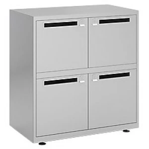 Image of Bisley MySpace Unit Lockable with 4 Doors LD0824PPBG Steel 800 x 470 x 483mm Silver