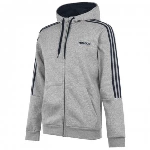 Image of adidas Mens Full Zip Track Top Hoodie - MedGrey/Navy