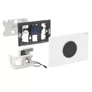 Image of Geberit WC Flush Control with Electronic Flush Actuation, Mains Operation, Dual Flush, Flush Plate SIGMA10, Automatic/Touchless: Black/Bright Chrome/B