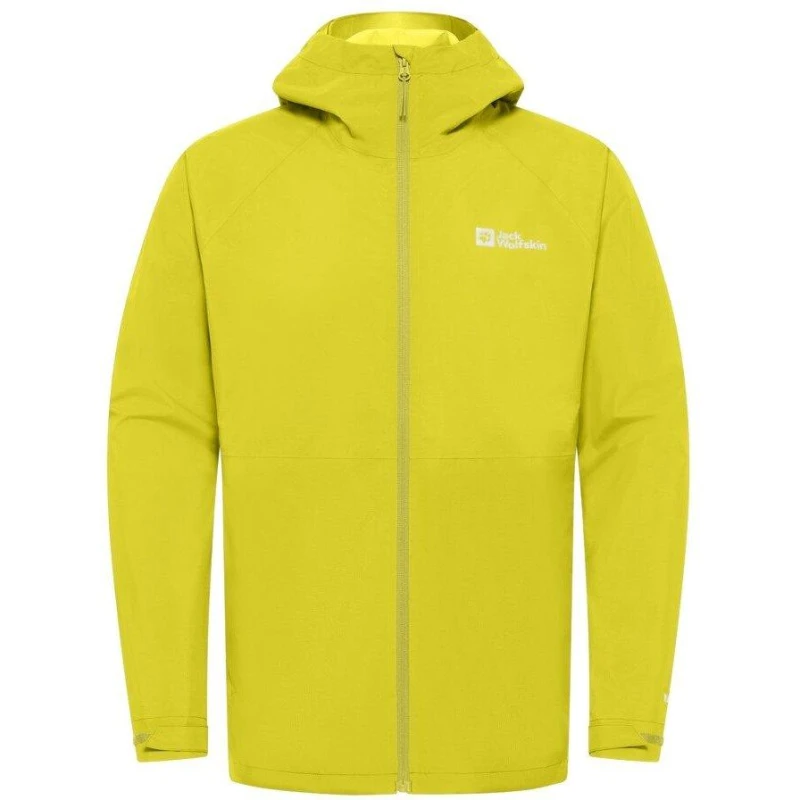 Image of Jack Wolfskin Mens Prelight Adjustable Hood Lightweight Waterproof Jacket Chartreuse male Medium