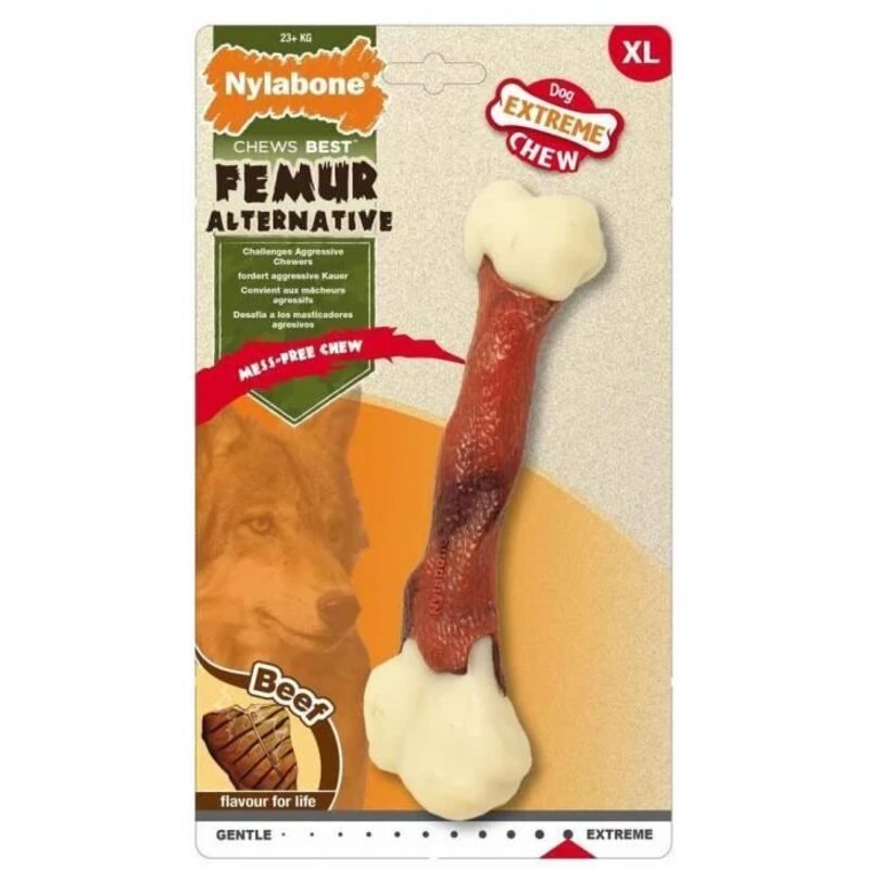 Image of Nylabone Nfp305Peu - Ny Extreme Chew Femur Beef X Large Multi WXF3O Unisex