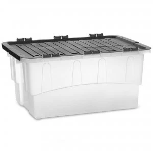 Image of Strata Clear Plastic Storage Box with Interlocking Flip Lid 25L