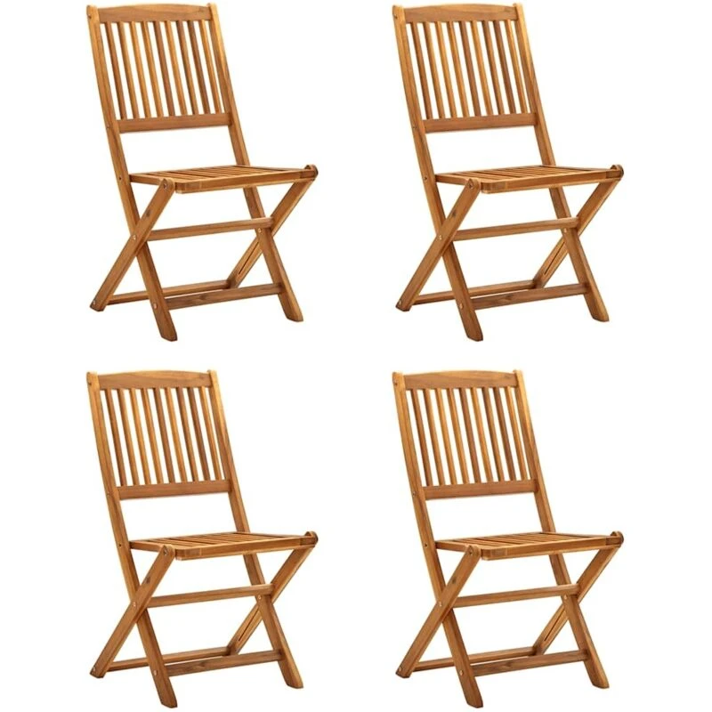 Image of VIDAXL Folding Outdoor Chairs 4 pcs Solid Acacia Wood Vidaxl 46340