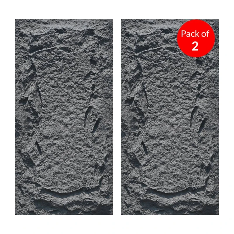 Image of Ener-J Black Slate Rock Hard Pu Wall Panel Size:1200 X 600 X 60 mm (Pack Of 2)