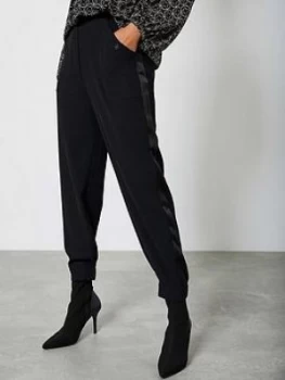 Image of Mint Velvet Popper Detail Twill Lux Jogger - Black