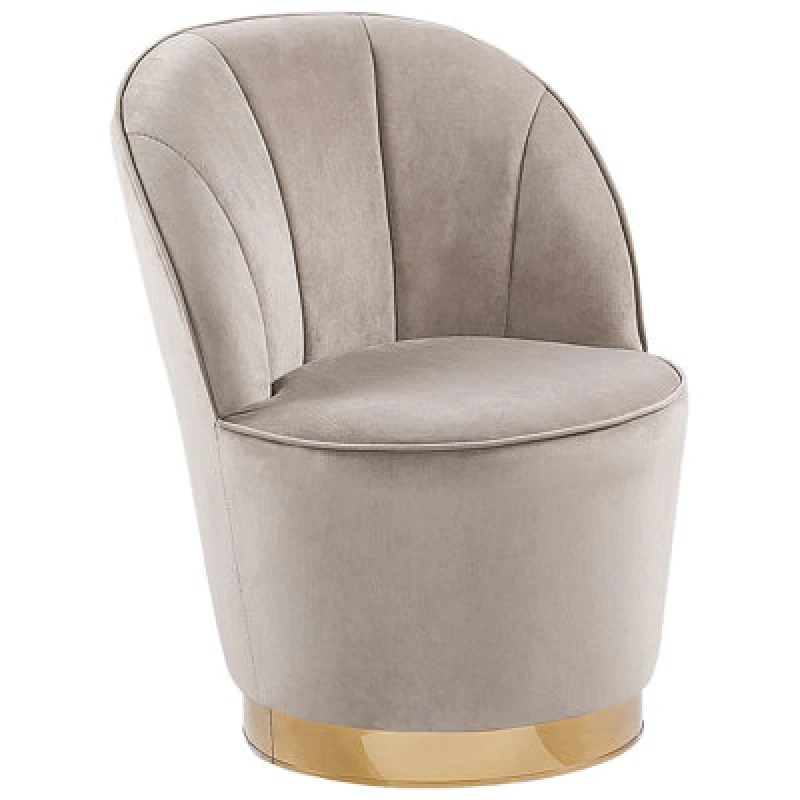 Image of Beliani Velvet Armchair Light Beige Alby