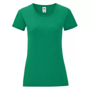 Image of Fruit Of The Loom Womens/Ladies Iconic T-Shirt (M) (Heather Green)