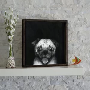 Image of KZM221 Brown White Black Decorative Framed MDF Painting