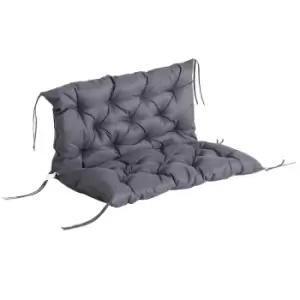 Image of Outsunny Two Seater Bench Cushion Seat Pad and Backrest - Grey