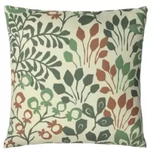 Image of Paoletti Elowen Botanical Cushion Cover (One Size) (Green/Brown/Cream)