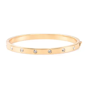 Image of Kate Spade New York Womens Metal Stone Hinged Bangle - Clear/Gold
